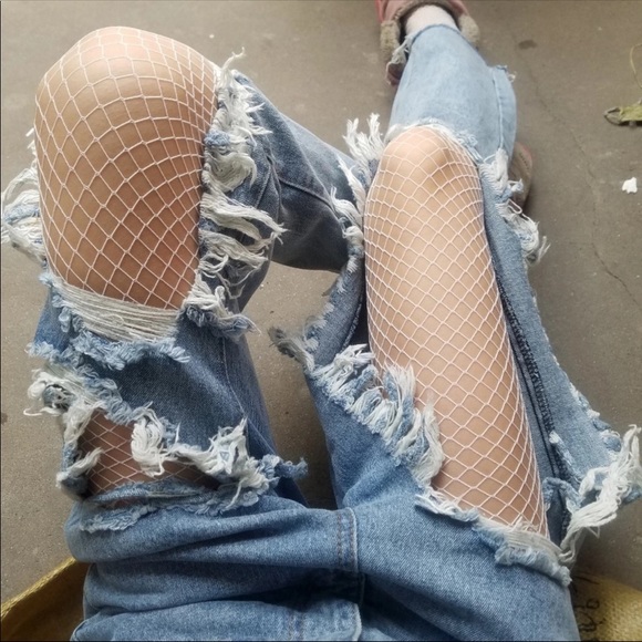 White Fishnet Tights - Picture 4 of 5